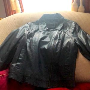 Blue Bernado Leather Jacket